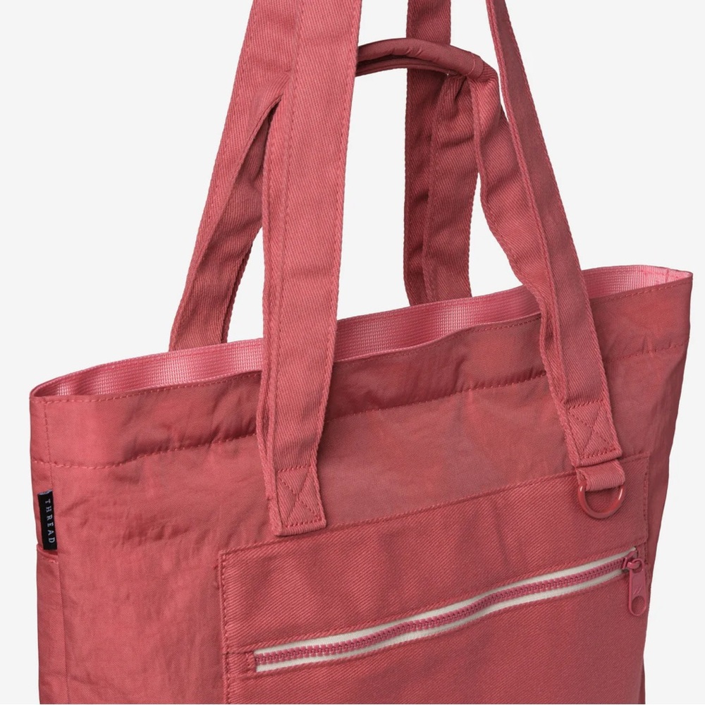 Thread Wallet Muted Rose Tote Bag with Front Zip Pocket - Picture 4 of 10